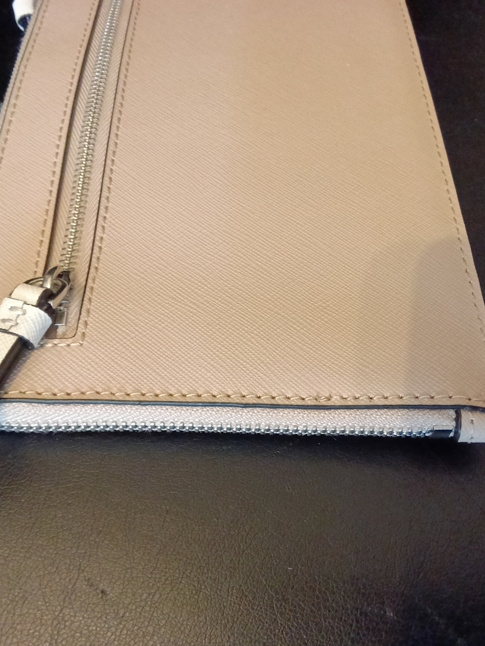 kate spade Cameron  Two-Tone Tan and Cream Saffiano Wristlet - Picture 3 of 5